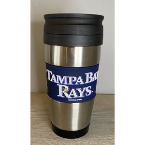 Tampa Bay Rays Travel Tumbler Mug‎ Stainless Steel Rubber Grip Logo 15 oz NWT